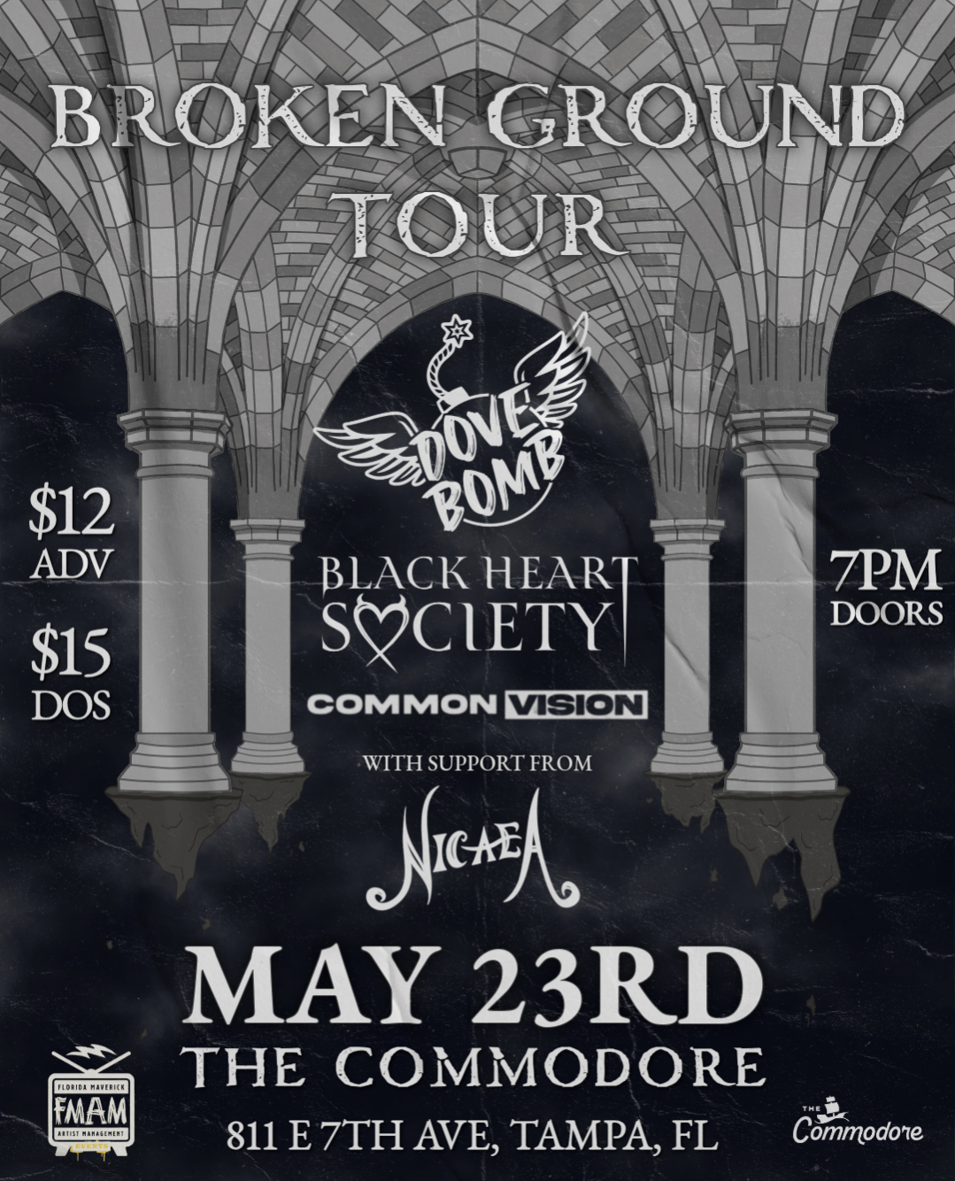 MUSIC: Broken Ground Tour w/ Dove Bomb, Black Heart Society